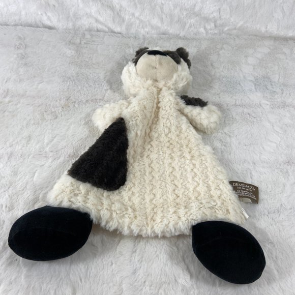 Demdaco Panda Bear Security Blanket Plush Lovey Soft Pita Baby Rattle Toy - Picture 2 of 6